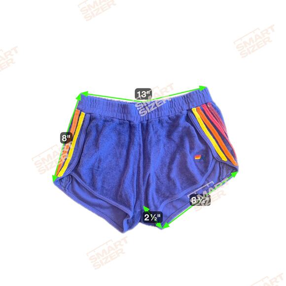 Aviator Nation Purple Rainbow Stripe Terry Dolphin Shorts Women Small - Picture 10 of 10